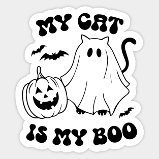 My Cat Is My Boo, Ghost Cat, Halloween Sticker